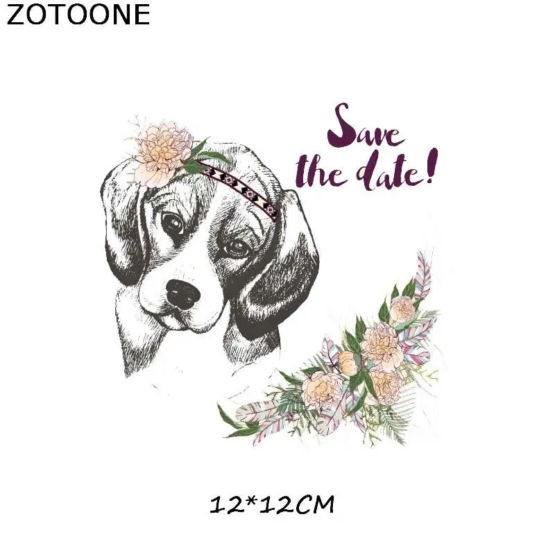 ZOTOONE милая собака мультфильм Железная на патч для детей наклейка на одежду DIY животных Тепловая аппликация передачи для футболки с принтом G - Цвет: 432