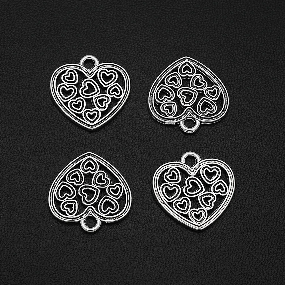 Посеребренные амулеты в античном стиле металлические подвески форме сердца