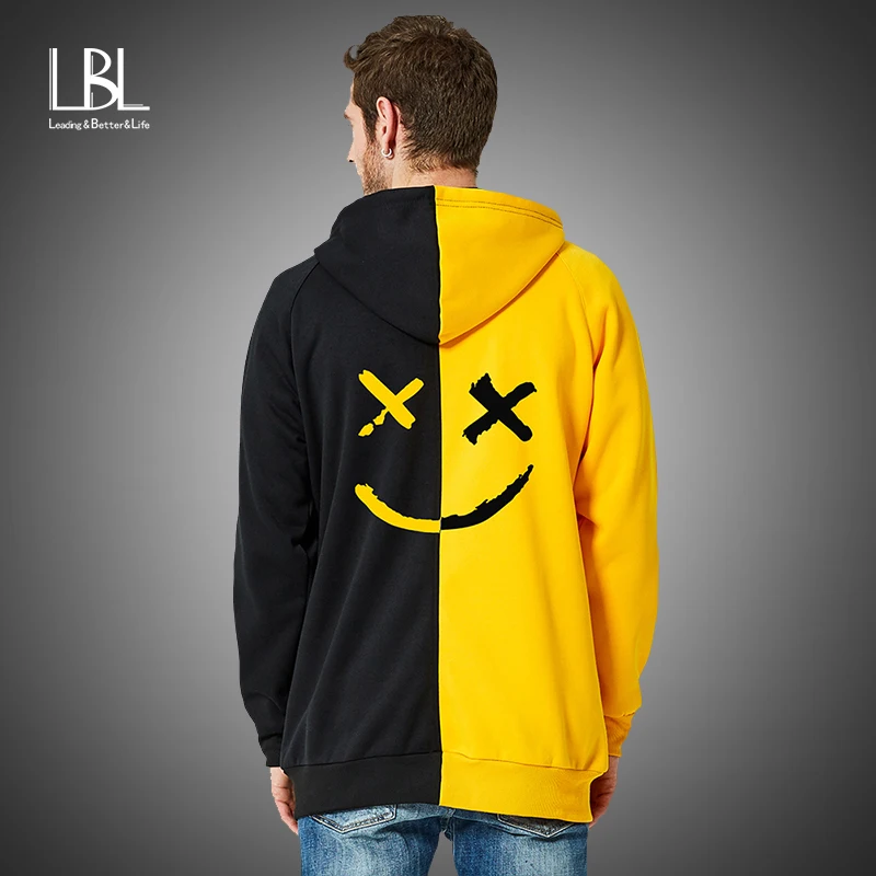 Мужские куртки с принтом счастливого смайлика мужские Лоскутные пальто на