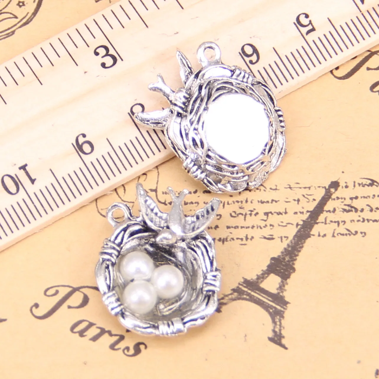 25pcs Charms swallow bird's nest eggs 24x19x8mm Antique Pendants Vintage Tibetan Silver Jewelry DIY for bracelet necklace - купить по