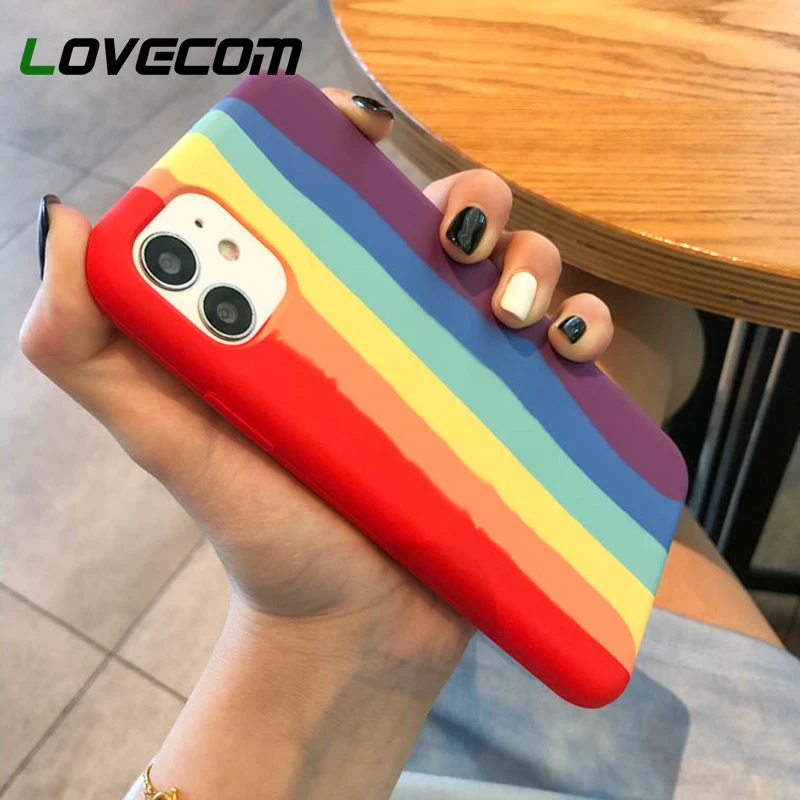LOVECOM Радужный чехол для телефона iPhone 11 Pro Max XR XS 7 8 Plux X Оригинальный жидкий