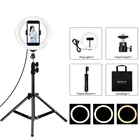 Кольцевой светодиодный светильник для селфи, 7,9 дюйма, зажим для сотового телефона, штатив, наборсветильник для видеосъемки, видеосъемки, для блогера YouTube