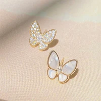 yidalu delicate cat eye butterfly zircon women earrings charm romantic 14k real gold shine zircon nice fashion jewelry earring