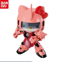 bandai sd hello kitty kitty pink 8cm pvc assembly action model chars zaku bb warrior assembled toys kawaii childrens gift