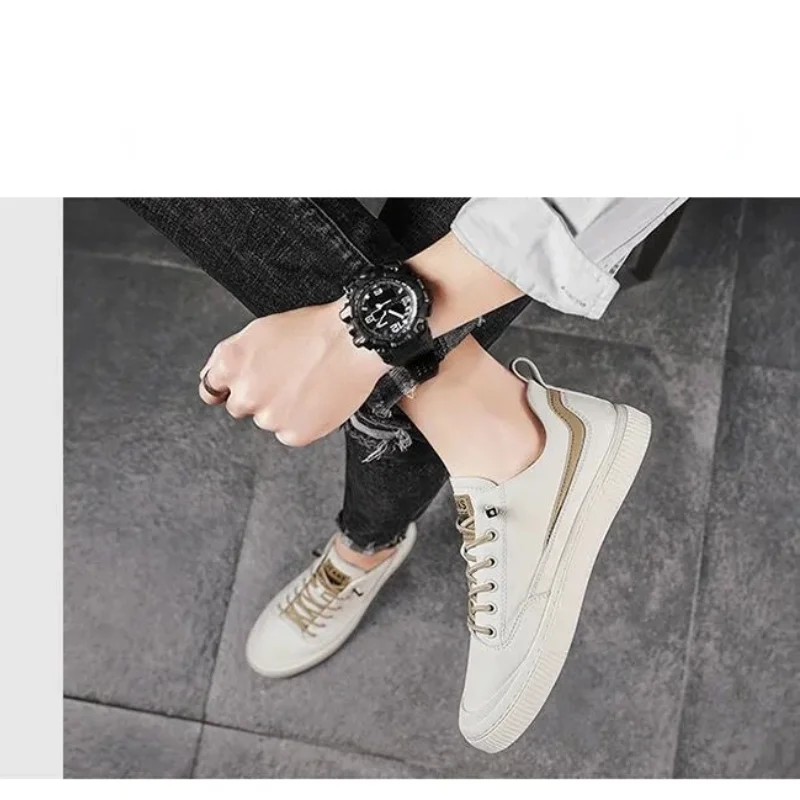 

2021 Summer Autumn New Concise Style Men's Vulcanize Shoes Pointed Toe Low Heel Mixed Colors Shallow Casual Shoes Breathable