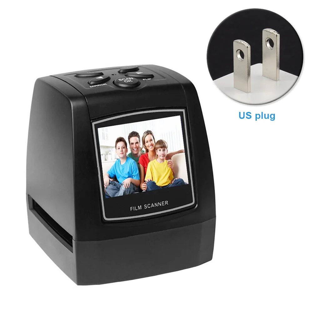US Plug ЖК-дисплей с высоким разрешением дисплей домашний офис Быстрый фонарь горка мини конвертер карты Поддержка Портативный Профессиональный сканер пленки - Цвет: US Plug
