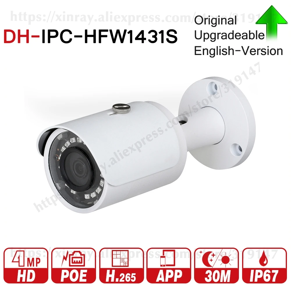 Зазор Dahua IPC HFW1431S международная версия оригинальная 4MP WDR IR Mini Bullet сетевая IP камера