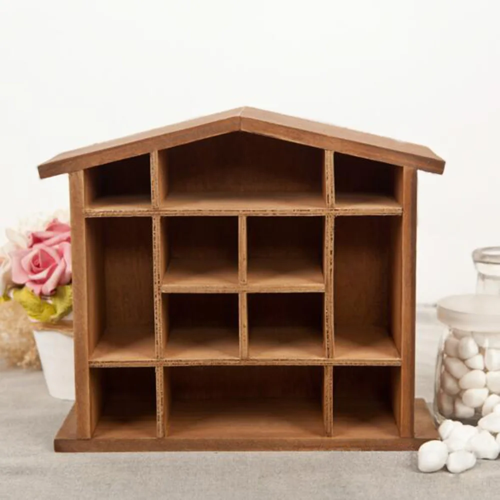 Деревянная настенная деревянная коробка для дома 12 решеток стойка хранения