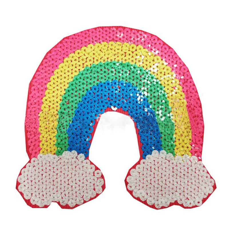 1 шт. большая Радужная вышивка с блестками искусственное украшение наклейка-патч