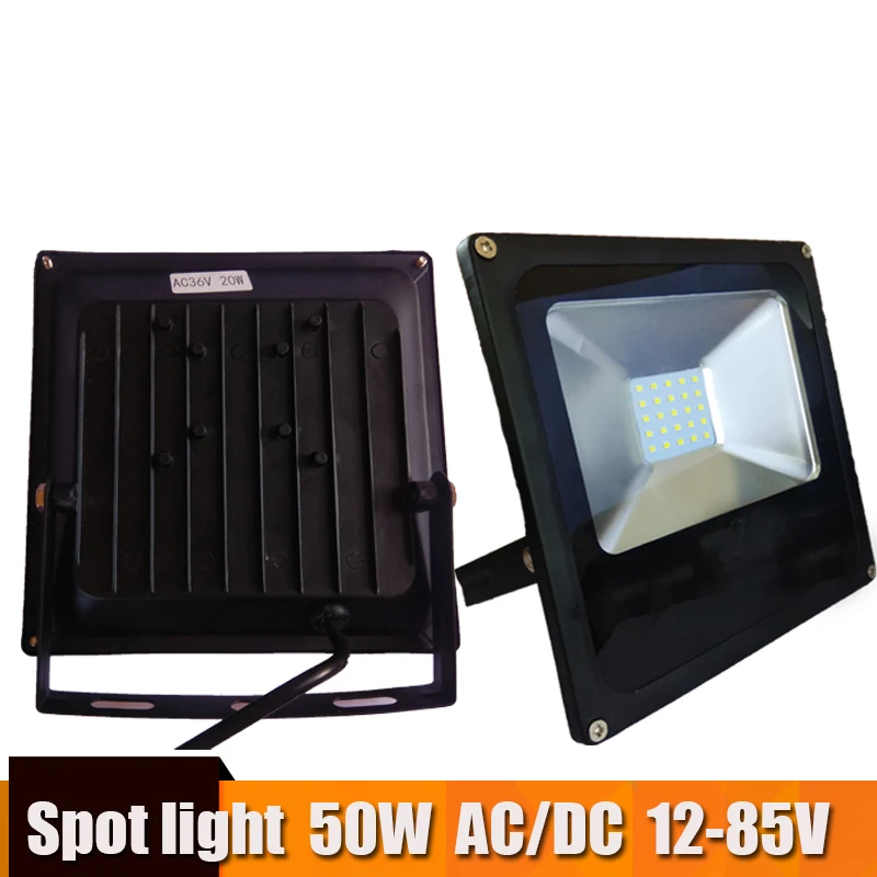 

Ultrathin 12 volt LED flood light waterproof IP65 50w ac/dc 12-85v LED Spotlight Refletor Outdoor lighting wall lamp floodlight
