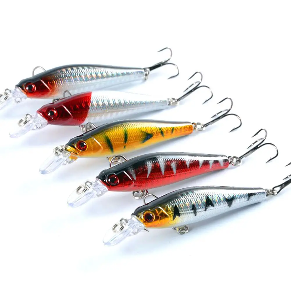 

5Pcs 8cm 9g Color Simulation Fish Fishing Bait Hard Lure with Treble Hook Fish Fishing Bait Hard Lure Hook Fishing Lure Hook