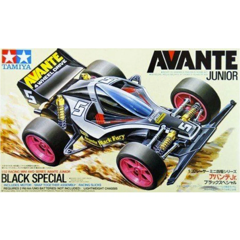 Прозрачный черный AVANTE JUNIOR специальный T2 шасси 95501 Tamiya мини 4WD гоночная модель