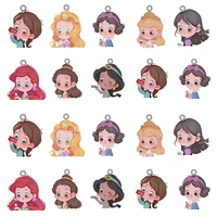 disney q version cute princesses multiple styles epoxy pendant acrylic resin jewelry makings charms diy making accessories fwn46