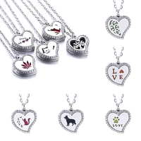 2021 luxury style pattern diffuser necklace perfume aromatherapy love heart necklace jewelry suitable to surprise ladies