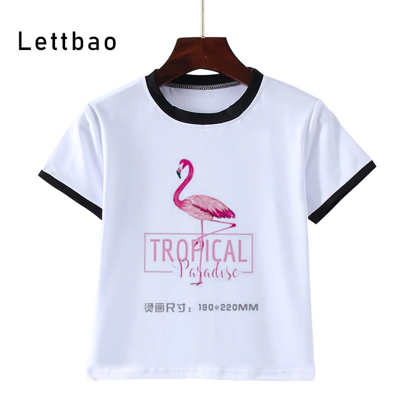 

Харадзюку Женская Фламинго», Детская футболка с принтом рубашка для мальчиков/Для девочек в возрасте от 3 до 14 лет Милая Повседневная футбол...