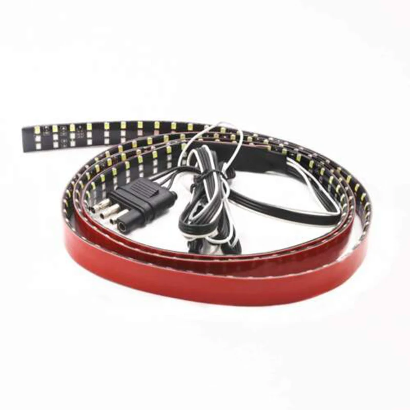 

1pair/2pcs 90-LED Motorcycle Light Bar Strip Flexible Tail Brake Stop Turn Signal Lights License Plate Light 2835 SMD Red Color