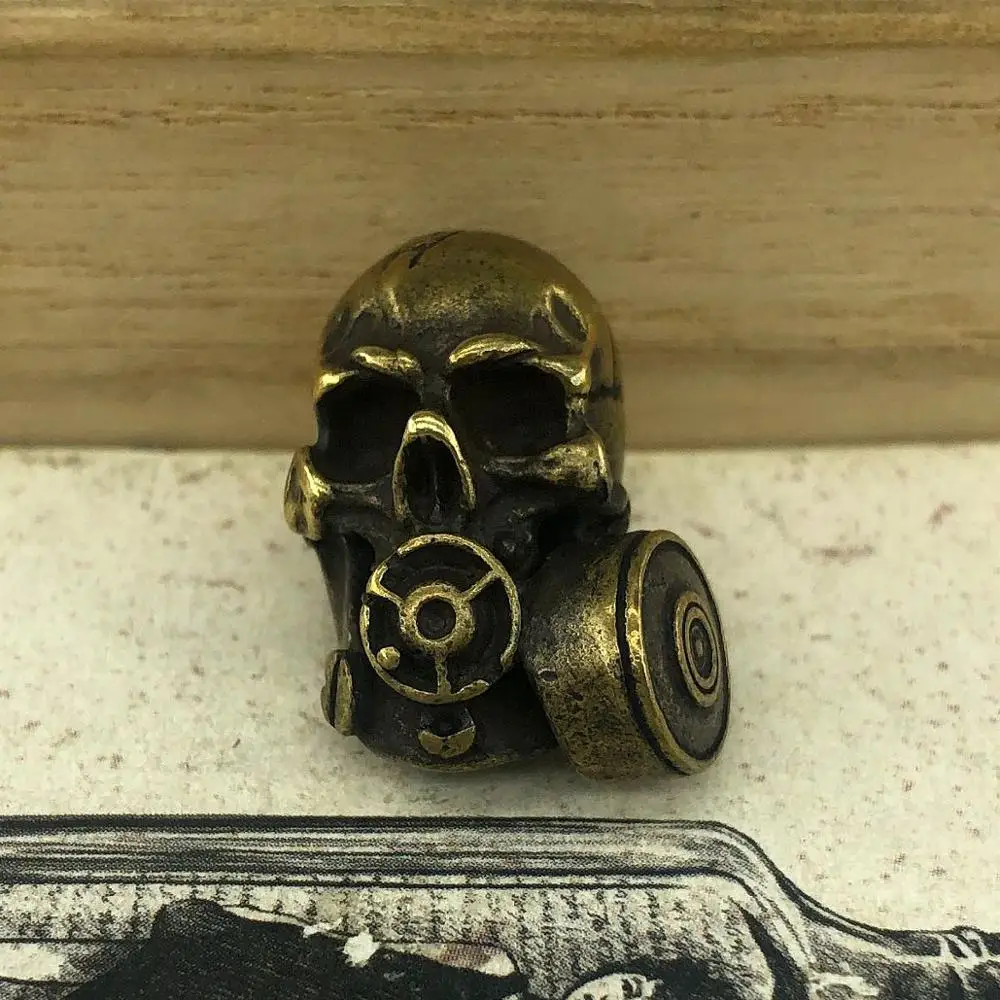 EDC инструменты латунный нож бисер латунная газовая маска череп бусы на шнурок