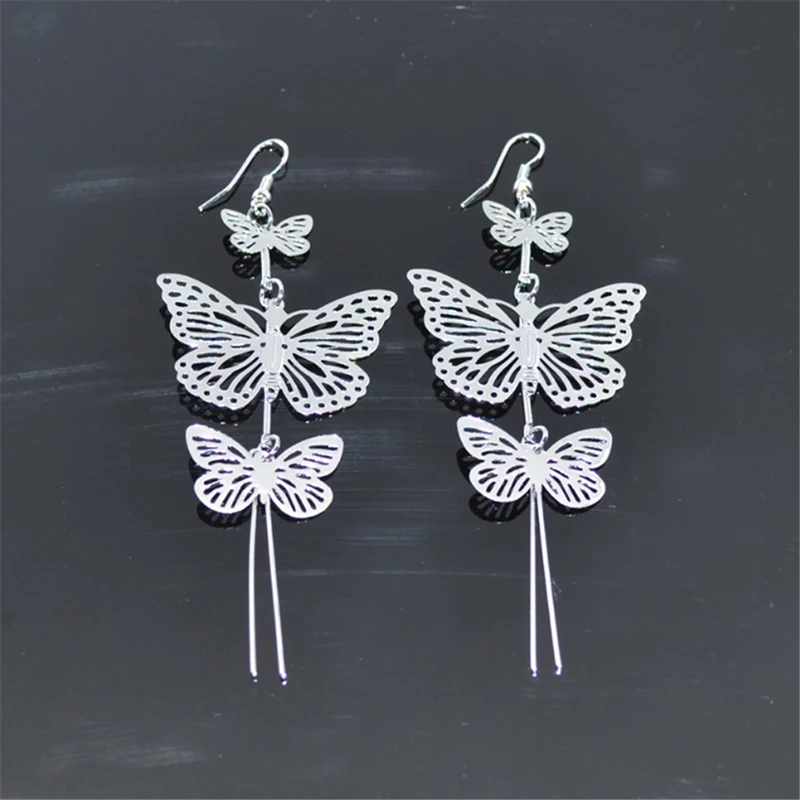 

Fashion Gold Alloy Double Bow Hollow Flower Jewelry Elegant Earrings Long Tassel Earrings Brincos Women Earrings Trendy