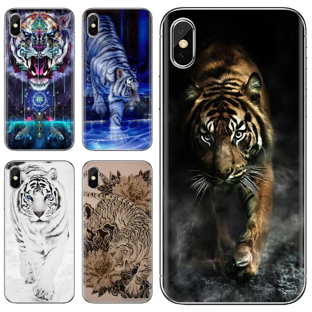 Чехол Trippy Feral Digital Tiger Фрактальная мягкая сумка для Huawei Y6 Y5 2019 Xiaomi Redmi Note 4 5 6 7 8 Pro Mi A1