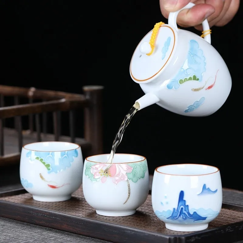 1 шт./6 шт. китайская керамическая чайная чашка кофейные чашки из белого фарфора
