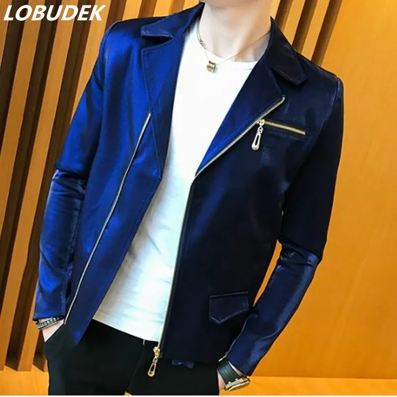 

Мужская куртка с золотыми и серебряными блестками, модное пальто в стиле хип-хоп, одежда для сцены, мужской костюм для танцев в стиле рок-джа...