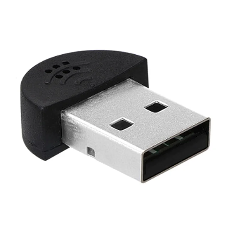 Черный Мини USB 2,0 Микрофон Портативный Студийный, для речи микрофон аудио адаптер драйвер бесплатно для ноутбука/ПК/MSN/Skype - Цвет: Черный
