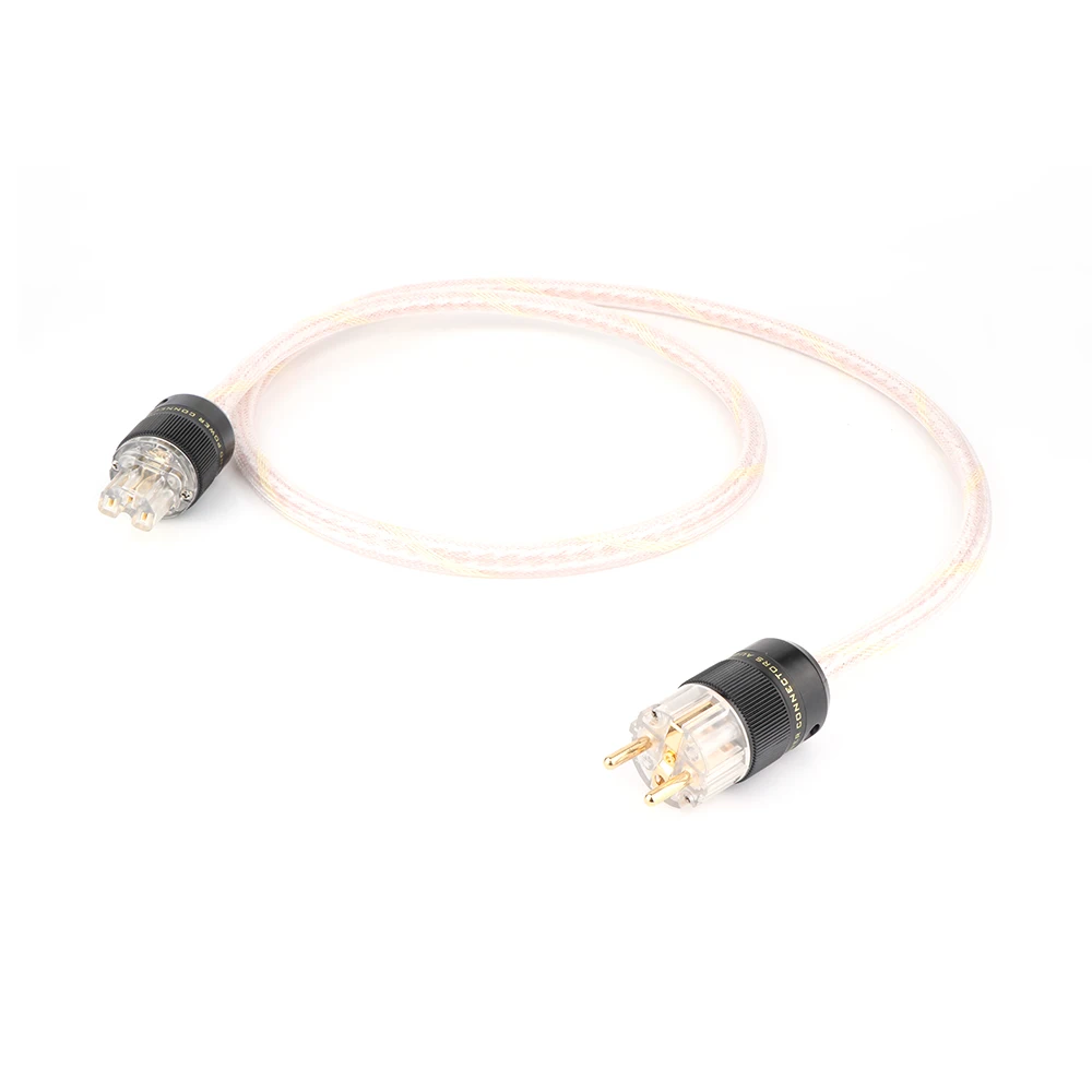 Hi-end 6N OCC 12TC Audiophile Европейский AC Мощность шнур с золотым покрытием Schuko EUR Connecotor
