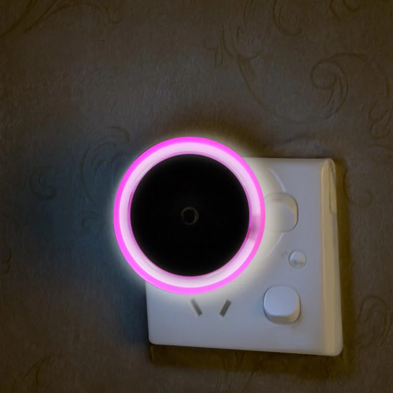 Light Sensor Control Night Luminaire Dusk to Dawn Bedroom Induction Plug-in LED Lamp For Baby Hallway Kitchen Wall | Освещение