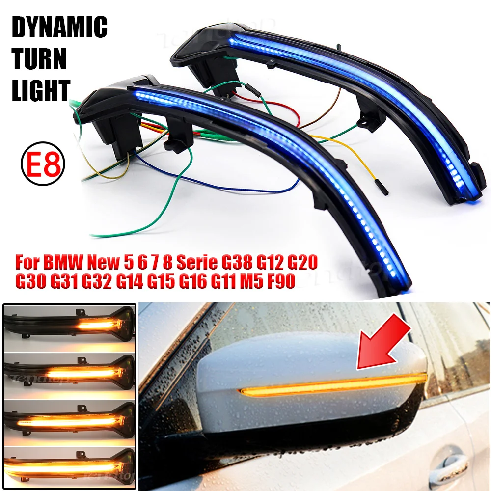

Динамический светодиодный поворотник светильник для BMW новый 5, 6, 7, 8, серия G38 G12 G20 G30 G31 G32 G14 G15 G16 G11 M5 F90 янтарный свет лампы