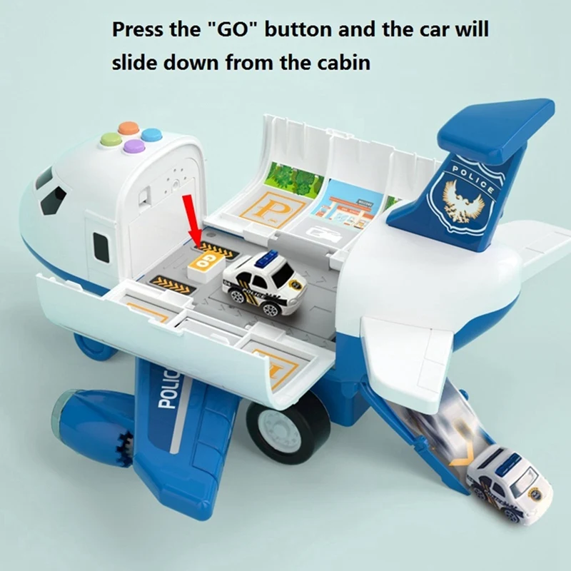 

Music Light Simulation Inertia Children's Airplane Toy with Mini Truck