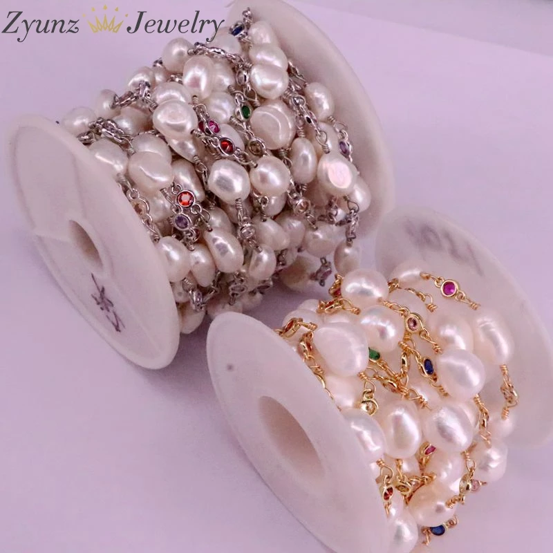 3 метра цепочки из натурального жемчуга для изготовления ювелирных украшений