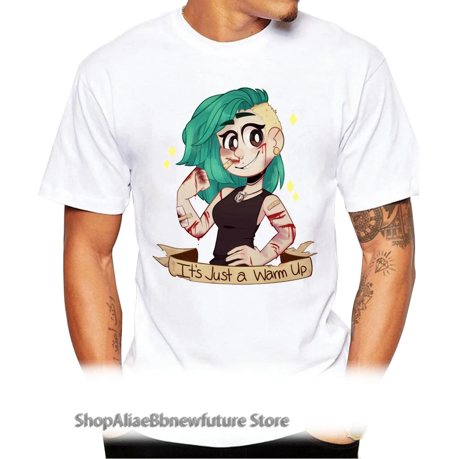 

2021 Men It's Just a Warm Up Game Printed T-Shirt Hipster Funny Cool T Shirts Short Sleeve Casual Tops