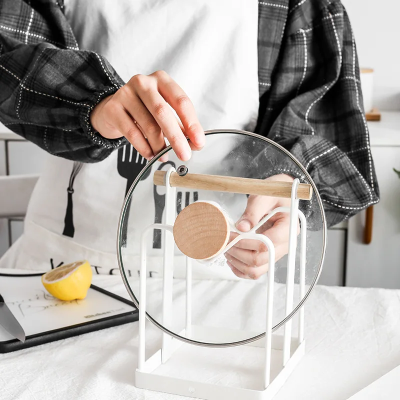 

Кованая Железная разделочная доска кухонный нож стойка для крышки кастрюли, многофункциональная стойка для хранения