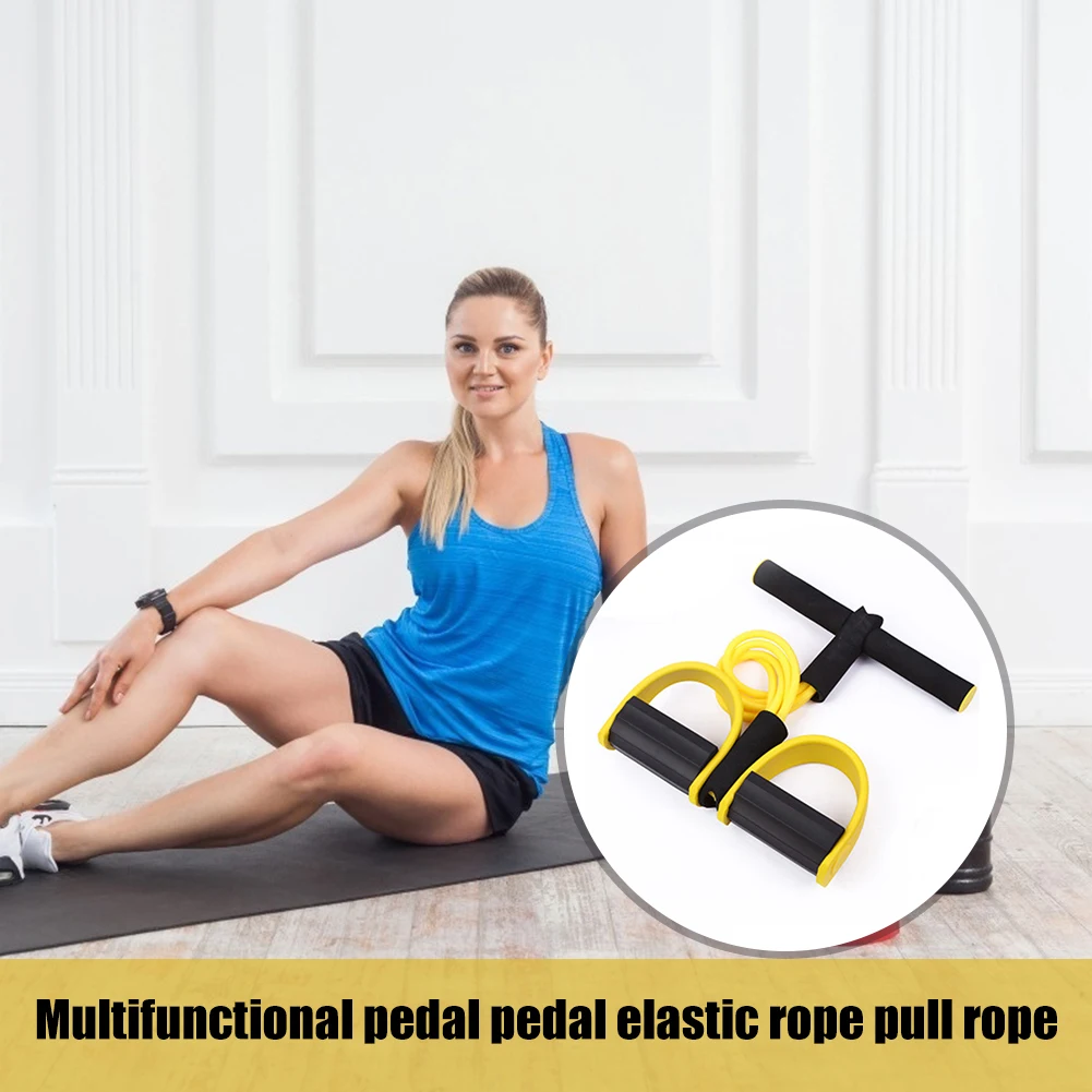 Yoga Tali Tarik Pedal Multi-fungsi Tali Elastis Penarik Perut Kebugaran Band Peralatan Multifungsi untuk Latihan