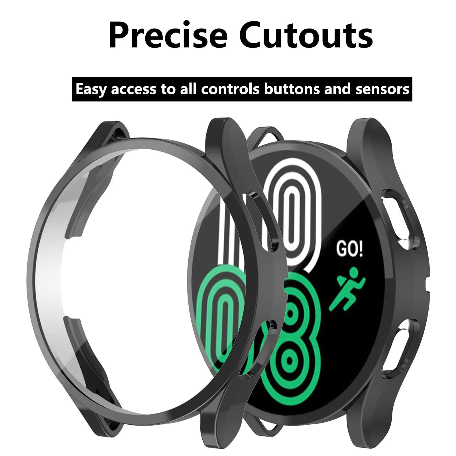 Case for samsung Galaxy watch 4/5 40mm 44mm/ 4 classic 46mm 42mm TPU Plated all-around Screen protector cover bumper Accessories