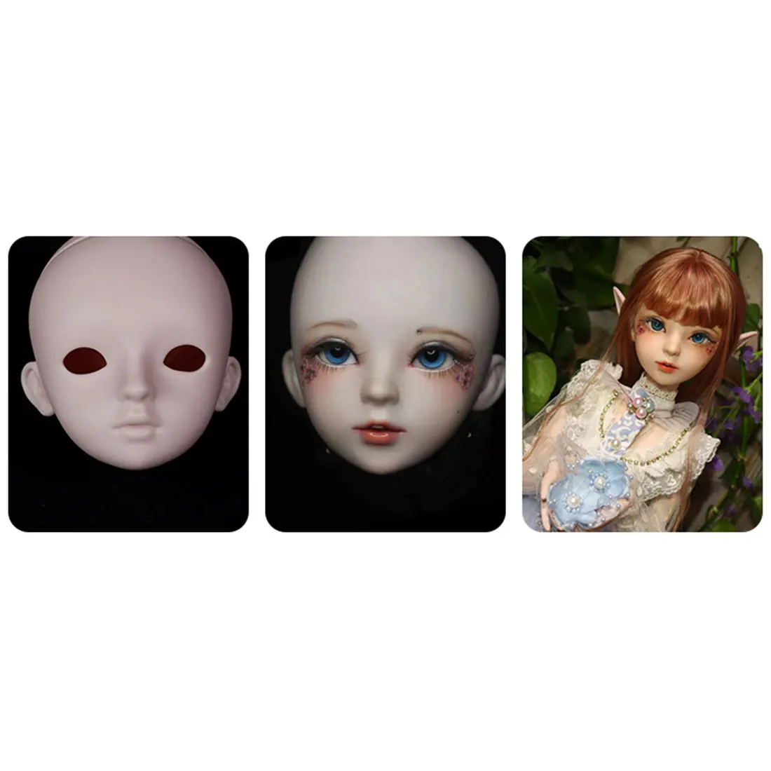 1/3 BJD куклы для практики макияжа голые голова ярмарка кожи W002 (размер головы: 22 см