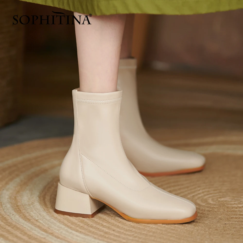 

Ботинки женские рабочие на квадратном каблуке, с квадратным носком