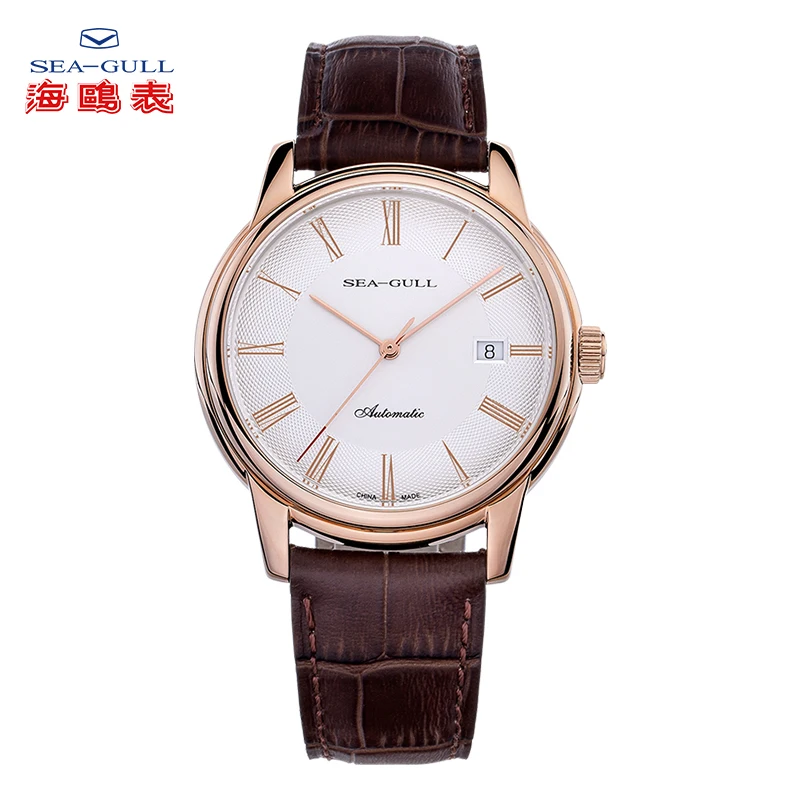 2019 seagull male and female couple mechanical watch simple belt buckle waterproof calendar lover stainless steel D519.405 | Наручные