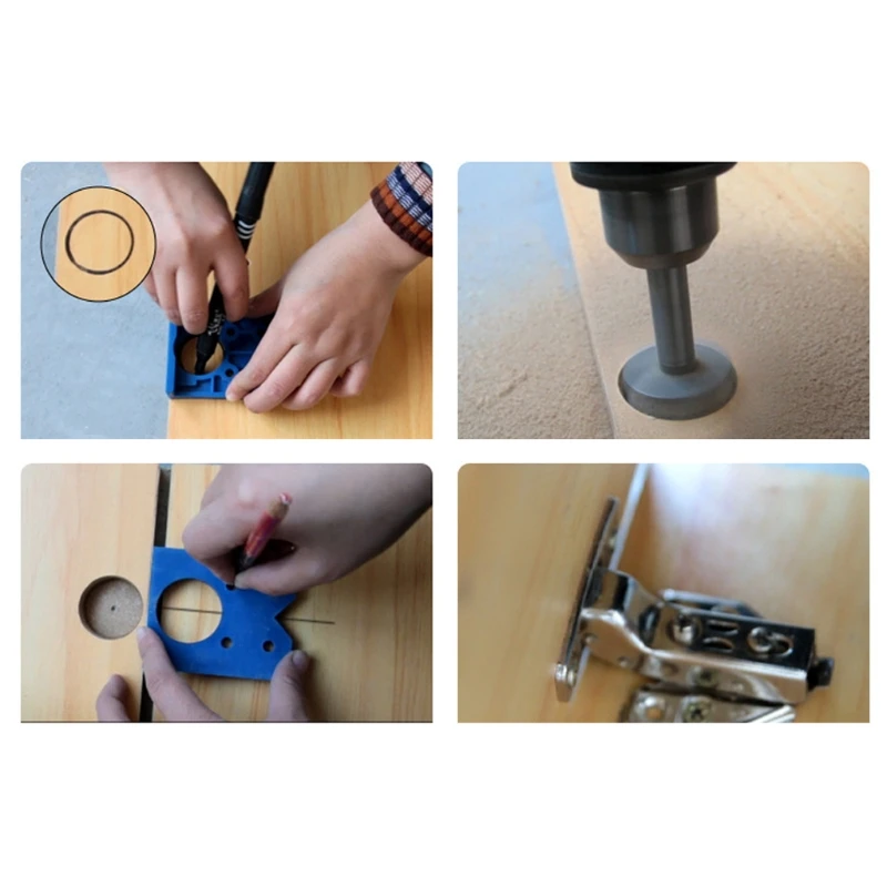 

35mm Hinge Jig Hinge Installation Wood Drill Guide Locator Hinge Hole Opener G6DA