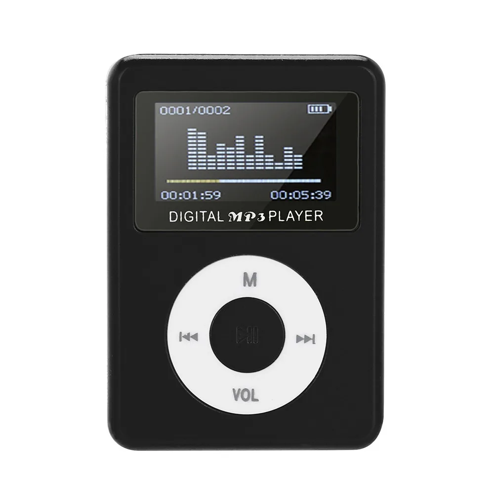 Миниатюрный mp3 плеер с USB и ЖК экраном Поддержка карт памяти Micro SD TF 32 ГБ спортивные
