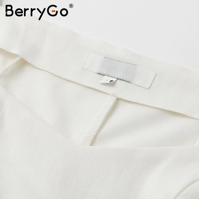 BerryGo элегантная женская хлопковая блузка с v-образным вырезом винтажные