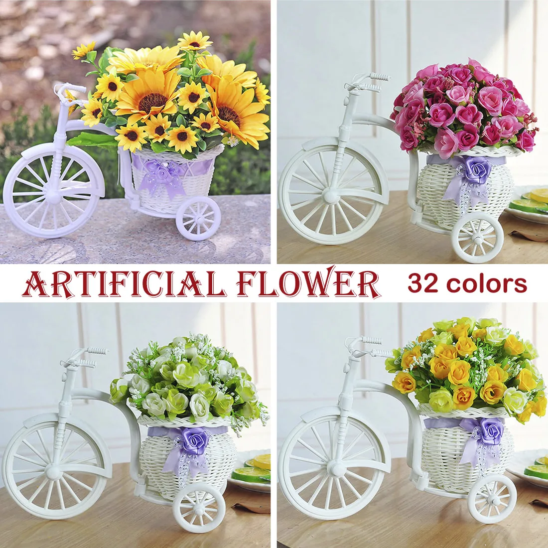 Велосипедный декоративный искусственный цветок с корзина для горшков новейший