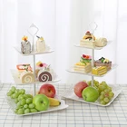3 яруса кружевных съемная подставка для свадебного торта Европейский Стиль Кондитерские фрукт для кекса тарелка сервировочная десерт держатель Свадебная вечеринка домашний декор