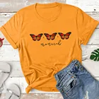 Забавная футболка с бабочками, женская модная летняя хлопковая футболка с коротким рукавом и круглым вырезом, женская Свободная Повседневная футболка Camiseta Mujer