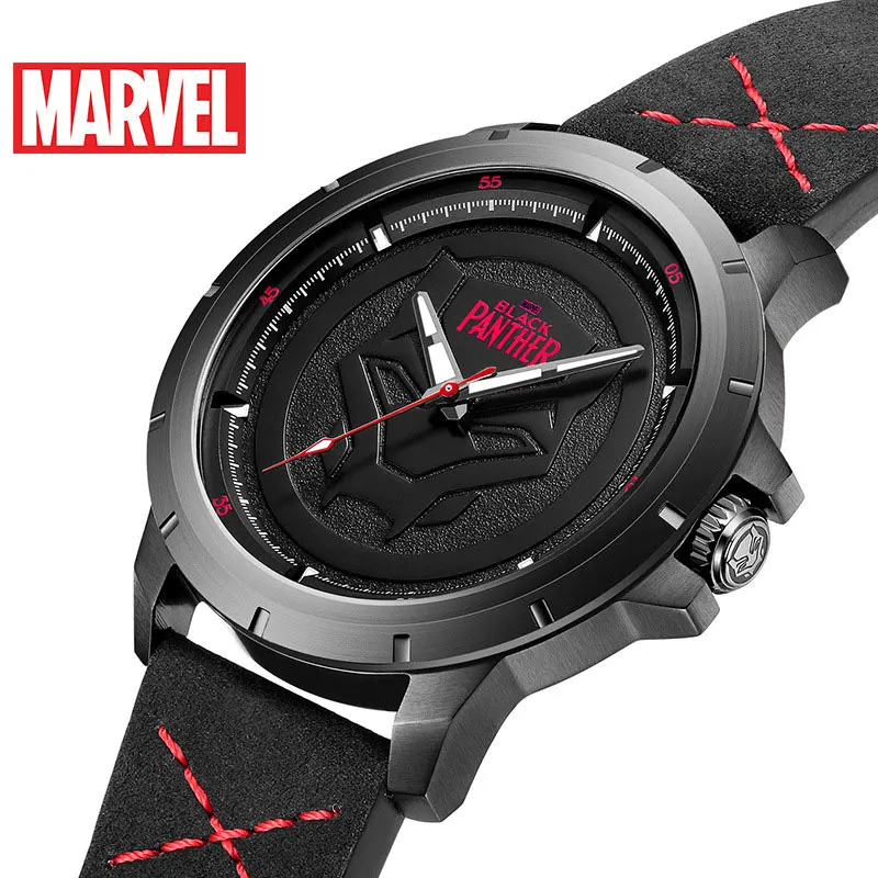 Роскошные Marvel Лидирующий бренд Мужские часы высокого качества мужские спортивные часы кожаные кварцевые наручные часы 50 м водонепроницаемые мужские часы