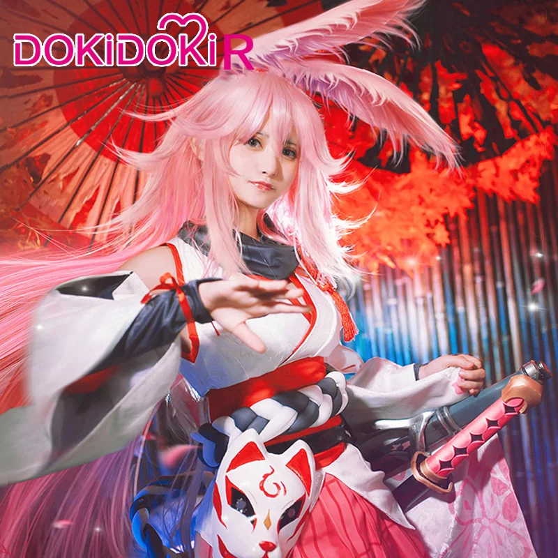 DokiDoki R Honkai Impact Yae Sakura женский костюм для косплея белый и красный 3 карнавальный