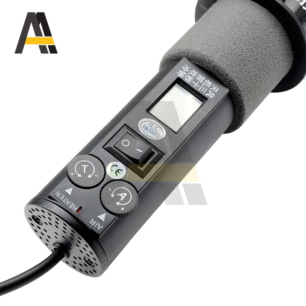 450w hot air gun lcd digital display welding with 9 nozzles for cell phone bga smd pcb ic repair solder iron hairdry free global shipping