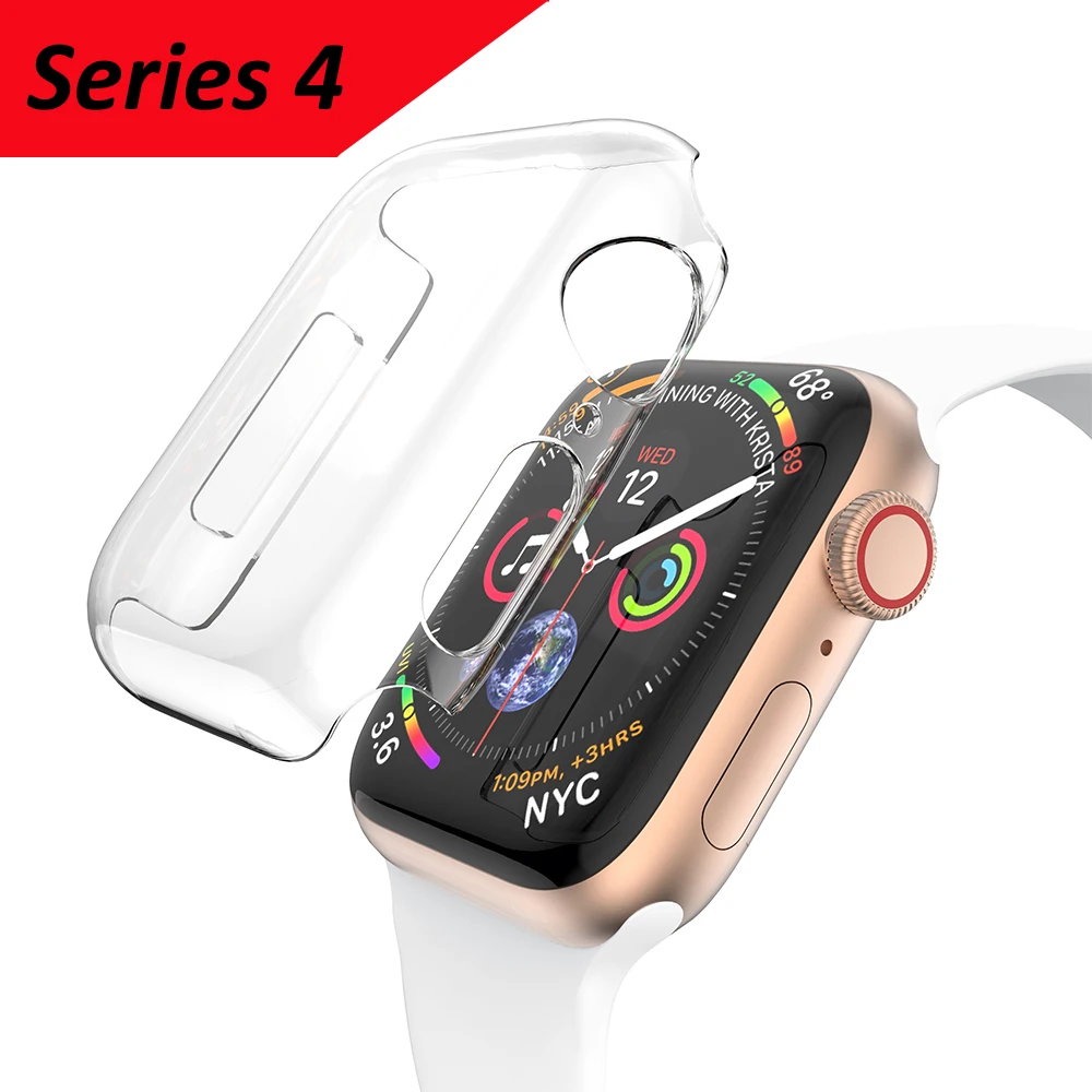 Ультратонкий Прозрачный чехол для Apple Watch Series 4 5 6 40 мм 44 пластиковый Watch|Ремешки