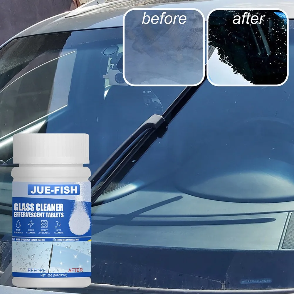 25/50pcs Car Solid Wiper Effervescent Tablet Cleaner 50g/100g Auto Windshield Glass Windows Cleaning Tool Windshield Cleaner