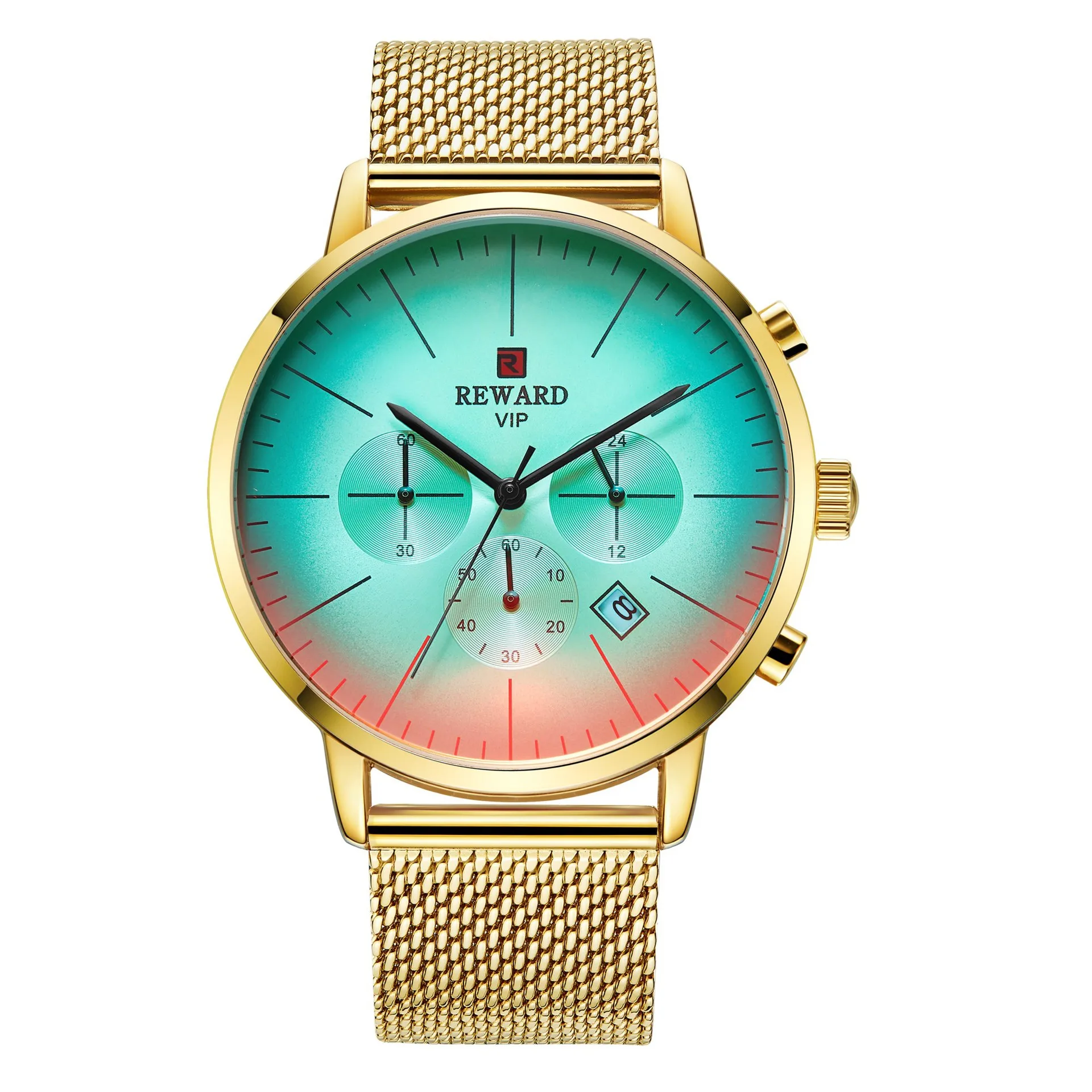 

New 82004 Men's Watch Six-Pin Watch Business Men's Watch Waterproof Mesh Strap Watch Calendar Watch Unique Watch Casual